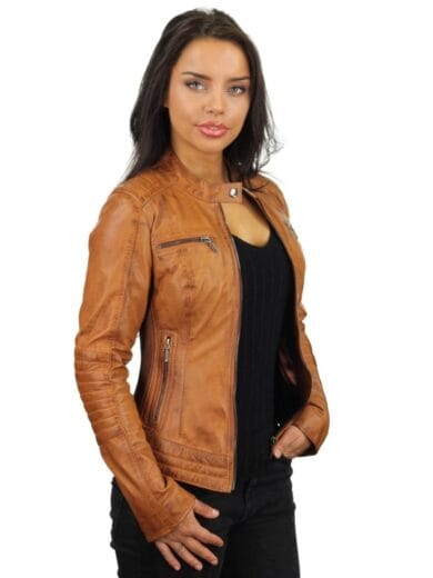 Leren Jas Dames Cognac