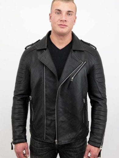 zwarte leren jas heren