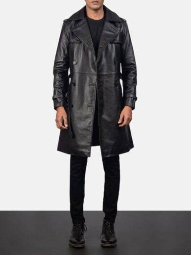 lange leren jas heren