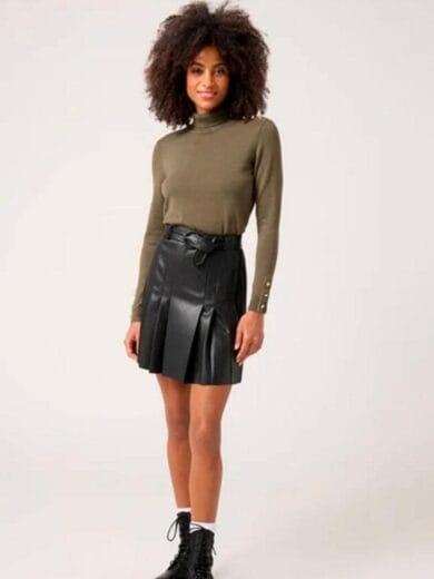 zwart leren rokje