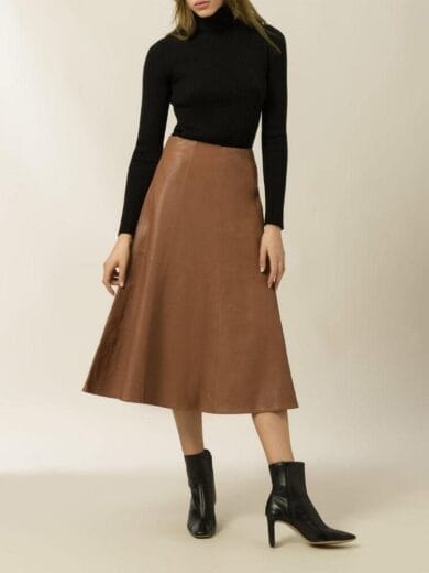 Bruine Leren Rok